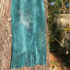 Patricia Wolf Made in Texas pig suede skirt NWT